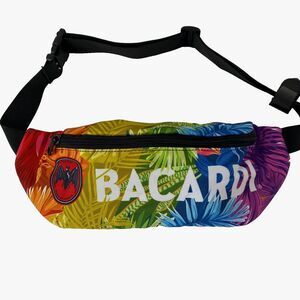 BACARDI‎ Bag Waist Cross Body Bag Zipped Adjustable Tie Dye Rainbow Color
